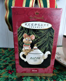 Mouse On Teapot Mom 1997 Christmas Tree Ornament Hallmark Keepsake Ornament Boxed