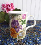 Colorful Iris Lilies Daffodils Botanical Mug Roy Kirkham Secret Garden 1997 Bone China