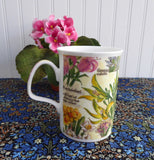 Colorful Iris Lilies Daffodils Botanical Mug Roy Kirkham Secret Garden 1997 Bone China