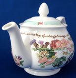 Teapot English Bone China Country Flowers Of  A Victorian Lady Poetry