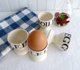 Emma Bridgewater Egg Cups 4 Boiled Egg Black And Marmalade Toast Eggcup Seconds