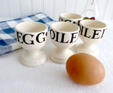Emma Bridgewater Egg Cups 4 Boiled Egg Black And Marmalade Toast Eggcup Seconds