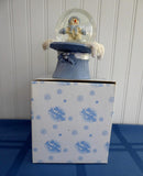 Snow Buddies Snow Globe Tea Table Decor Snowman Blue White Christmas Winter In Box