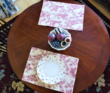 Country Red Toile Placemats Set of 4 Unused Table Linens 2000 Rectangular