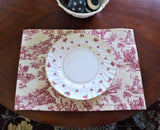 Country Red Toile Placemats Set of 4 Unused Table Linens 2000 Rectangular