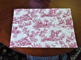 Country Red Toile Placemats Set of 4 Unused Table Linens 2000 Rectangular