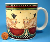 Debbie Mumm Mug Weathervane Country Cats Checks Watermelon 2000