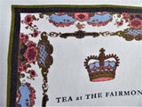 Fairmont Empress Scones Tea Towel 2000 Victoria BC Dish Towel China Pattern