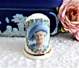 Queen Mum Elizabeth Thimble 100th Birthday 2000 Bone China