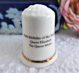 Queen Mum Elizabeth Thimble 100th Birthday 2000 Bone China