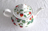 Roy Kirkham Alpine Strawberry Teapot English Bone China 6 Cups 40 Ounces