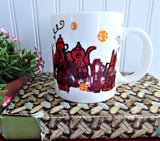 Mug Starbucks Red Orange Black Teapot Coffeepot Houses Coffee 2000