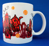 Mug Starbucks Red Orange Black Teapot Coffeepot Houses Coffee 2000