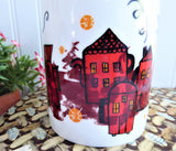 Mug Starbucks Red Orange Black Teapot Coffeepot Houses Coffee 2000