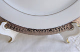 Pretty Teacup Center Salad Buffet Plate Platinum Embossed Border Teacup Decor Tea Party