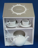 Wedgwood White Jasperware Mini Teaset 3 Chistmas Ornaments Boxed Teapot Teacups