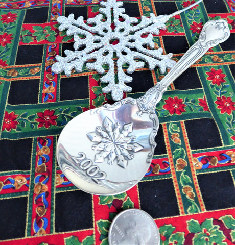 Gorham Chantilly Serving Spoon Sterling 2002 Christmas Snowflake Holiday Tea
