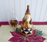 Jim Shore Santa Bell Heartwood Creek Christmas Hostess Ceramic Bell Earth Tones Enesco