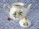 White Azalea Teapot Royal Patrician Rhododendron English 16 Ounce Unusual Shape