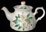 White Azalea Teapot Royal Patrician Rhododendron English 16 Ounce Unusual Shape