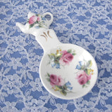 Royal Patrician Tea Bag Caddy Tea Scoop Roses Bluebells Teapot Finial