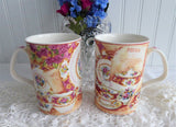 Royal Albert Lady Carlyle Collage Mug Pair Afternoon Tea Series Elegant Tea Mugs