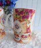 Royal Albert Lady Carlyle Collage Mug Pair Afternoon Tea Series Elegant Tea Mugs