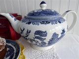 Johnson Brothers Blue Willow Teapot Willow 2004 Large Blue And White