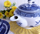 Johnson Brothers Blue Willow Teapot Willow 2004 Large Blue And White