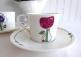 Dunoon 2 Arts And Crafts Espresso Cups And Saucers Bone China Demi Helensburgh