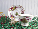 Holiday Royal Albert Old Country Roses Cup and Saucer Christmas Tree