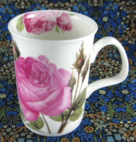 Mug Roy Kirkham Les Roses Pink Maroon English Bone China New