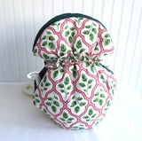 Huge Tea Cozy Padded Muff Style Cosy Orchid Stitchery Canada Pink Green