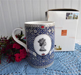 Sadler Mug Queen Elizabeth 80th Birthday 2006 Boxed Blue White Platinum