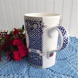 Sadler Mug Queen Elizabeth 80th Birthday 2006 Boxed Blue White Platinum