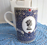 Sadler Mug Queen Elizabeth 80th Birthday 2006 Boxed Blue White Platinum