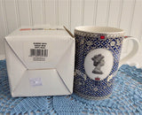 Sadler Mug Queen Elizabeth 80th Birthday 2006 Boxed Blue White Platinum