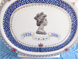 Sadler Teapot Queen Elizabeth 80th Birthday 2006 Boxed Blue White Platinum