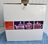 Sadler Teapot Queen Elizabeth 80th Birthday 2006 Boxed Blue White Platinum