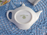 Teapot Shape Tea Bag Caddy Sweet Peas 2006 English Bone China