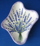 Lavender Tea Bag Caddy Ceramic Purple Border Handmade Local Artisan