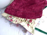 Reversible Tea Cozy Padded Rosebuds On Cream Burgundy Lining USA
