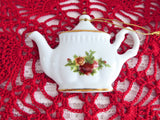 Christmas Ornament Teapot Old Country Roses Royal Albert Made In China 2009