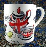 Cartoon English Flag Tea Party Mug Union Jack UK Flag Bone China England New
