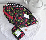 Tea Cozy And Tea Wallet Cherries Polka Dots Thistledown Cozies USA New Tags