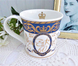 Mug Queen Elizabeth II Diamond Jubilee Dunoon English Fancy Bone China 2012