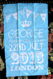 Tea Towel Birth Of Prince George To William Kate Blue And White 2013