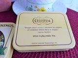 Pair Tea Tins Sleepytime Vanilla Travel Tins 2014 Bear Yellow Celestial Seasonings