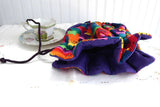 Colorful Cats Tea Cozy Padded Purple Cord And Purple lining USA Handmade