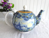 Monet Water Lilies Teapot Leonardo Blue 6 Cups New 40 Ounces Gift Box
